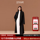 三只小山羊 【杨幂同款】经典123 超细 双面100纯羊绒 大衣长款女 黑色 L