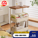 喻品置物架落地小推车零食架子客厅收纳架厨房储物架层架ZW257三层白