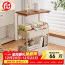 喻品置物架落地小推车零食架子客厅收纳架厨房储物架层架ZW257三层白