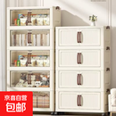 简易衣柜衣服置物柜家用多层移动收纳架客厅折叠储物柜租房储物柜 随机色·1层【不带轮】 48.5面宽