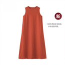 MUJI 女式 汉麻 水洗 无袖连衣裙 女装裙子26年夏季新品 BC2R3A6S 砖红色 M (160/84A)