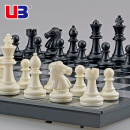 友邦（UB） 国际象棋黑白色磁性可折叠便携培训教学用棋 3810B-C(中号)
