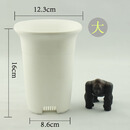 新款笔筒万象花盆塑料花盆磨砂加厚十二卷多肉透气不烂根 笔筒万象白色大号