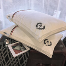 优蒙（YOUMENG） 全棉枕头五星级酒店专用羽丝绒成人单人枕芯护颈枕 新英伦刺绣枕 两只装