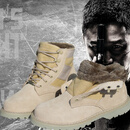 盾郎户外军迷英伦马丁靴锁温工装战术靴复古作战靴休闲百搭马丁靴 单款（加绒） 36