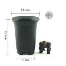 新款笔筒万象花盆塑料花盆磨砂加厚十二卷多肉透气不烂根 笔筒万象黑色中号