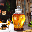 乐福然 酿酒泡酒玻璃瓶带龙头10斤20斤密封泡酒瓶药酒罐酒坛家用 20斤铜龙头+矮木底座