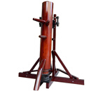 粤武牌三角落地移动式木人桩 落地式叶问式木人桩 大木架弹簧式木人桩   实木酒红  请备注身高