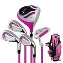 TTYGJ儿童高尔夫球杆 男女童套杆3-12岁 golf入门初学球具套装练习球杆 粉紫色碳素 9 - 12岁