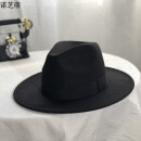 诺芝萌 复古男士绅士礼帽子 舞台表演帽男士毡帽上海戏剧滩爵士帽NC697 黑色方带子 均码头围57cm