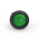 TaoTimeClub 船型开关 圆形翘板电源开关按钮 3脚2档 绿色带灯 6A 250V