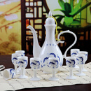 盛天下 景德镇陶瓷酒壶 中式青花瓷酒具 传统倒酒壶 酒杯 白酒酒具套装高脚杯1壶10杯 年年有鱼-酒具-1壶10杯 礼盒包装