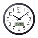 康巴丝（Compas） 智能电波钟创意夜光液晶日历挂钟钟表客厅多款钟面金属电波钟表 液晶2037款黑色 40cm 16英寸