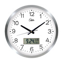 康巴丝（Compas） 智能电波钟创意夜光液晶日历挂钟钟表客厅多款钟面金属电波钟表 液晶407款银色 40cm 16英寸