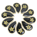 Number高尔夫铁杆套 高尔夫杆头套 球杆帽套 数字型铁杆帽套加厚型 黑色