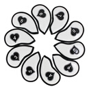 Number高尔夫铁杆套 高尔夫杆头套 球杆帽套 数字型铁杆帽套加厚型 白色