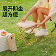 原始人户外折叠凳子露营便携式小马扎折叠椅排队手包钓鱼椅子野餐用品 中号雅致黑【加大椅面 加粗钢管 双层牛津布】