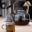 全度耐热玻璃蒸煮一体提梁壶大容量煮茶烧水壶电陶炉茶壶围炉煮茶 银杏蒸煮一体壶+鼓韵陶炉黑