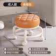 美凯宾小凳子带万向轮学步凳子滑轮矮凳家用懒人轮滑美缝靠背椅网红板凳 米白色【防滑静音轮】