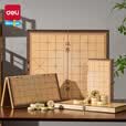 得力（deli）中国象棋套装折叠防水棋盘棋游儿童益智娱乐亲子露营原木开学礼物