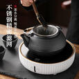 贞喜气铸铁壶过滤茶壶围炉煮茶壶大容量家用泡茶器烧水壶户外明火适用 手提铁壶+不锈钢滤网 1200ml