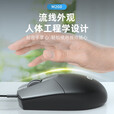 惠普有线办公静音商务鼠标奶茶粉色女生游戏电竞台式电脑笔记本通用USB接口即插即用 黑色轻音