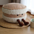 龙祥曼面包脚凳可爱坐墩客厅沙发脚凳榻榻米蒲团可拆卸洗换鞋凳装饰凳 超大面包凳厚实 直径40cm左右