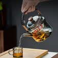 蓬茗高硼硅玻璃煮茶壶大容量蒸茶壶可明火电陶炉耐高温烧水养生泡茶壶 蒸煮两用玻璃茶壶【1200ml】