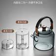 蓬茗高硼硅玻璃煮茶壶大容量蒸茶壶可明火电陶炉耐高温烧水养生泡茶壶 蒸煮两用玻璃茶壶【1200ml】