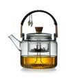 蓬茗高硼硅玻璃煮茶壶大容量蒸茶壶可明火电陶炉耐高温烧水养生泡茶壶 蒸煮两用玻璃茶壶【1200ml】