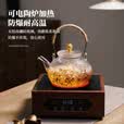 雅集耐热加厚玻璃壶锤纹铜把提梁壶700ml祥云壶煮茶壶烧水壶家用
