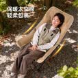 JEEP躺椅 折叠椅便携高背椅太空棉月亮椅露营午休4档可调节躺椅-卡其
