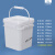 油漆桶 加厚密封方形塑料桶带盖储物涂料桶分装乳胶工业包装桶油 5L白色圆桶