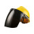 希凡里定制电焊面罩配安全帽式焊工防护面具防烤脸护脸全脸焊头戴式焊帽 (透明)面罩+三筋透气(黄色)安全帽