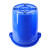 卡普罗 工业小区户外圆形垃圾桶 塑料储水桶带盖 大清洁收纳桶 蓝色 40L