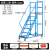 搬货取货登高梯可移动带轮子上阁楼用梯可拆卸登高平台作业梯 平台离地1.5米蓝色 加厚送扳手