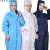 LISM无尘防尘服品质连体服分体作服防护服重复使用白蓝色 藏青连帽 分体服 S