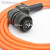 伺服电机电源电缆线MR-PWCNS4-5M 8 10 12M航空插头4芯动力线 橙色 高柔 5m