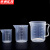 京洲实邦 实验室塑料透明刻度杯【三角量杯1000ml（5个装无手柄）】ZJ-2718