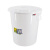 益美得 圆形大号水桶塑料垃圾桶储物桶商用户外带盖工业用大桶 50L白色