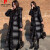 皮尔卡丹（pierre cardin）羽绒服女士大码2023新款黑色羽绒韩版长款亮面加厚外套高级感保暖 黑色 4XL 150斤-170斤