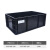 欧曼 防静电箱防静电物流箱加厚黑色导电箱电子元件物料盒 600*400*230mm 无盖