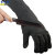 玻璃厂专用5级防割护臂 黑色包钢丝护腕长手套防刀割袖套安防劳保 25厘米包钢丝手套手掌浸胶