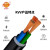 金环宇 电线电缆 RVV-300/500V-5*4平方国标铜芯多芯多股电源护套软线100米/卷 黑色