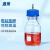 湘玻 补料瓶加料瓶多通道高硼硅发酵罐不锈钢蓝盖实验室玻璃瓶 单通500ml（中号6mm口） 1个 