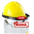 适用防液体飞溅头罩液氮LNG加液站防护面罩耐低温防护面罩防冻面 黄色头盔+面屏+支架