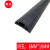 PVC软胶线槽地面灰色走线槽 抗压防踩遮缝明装理线槽黑色软槽 黑色(3厘米宽)一米