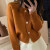 IFIZF426官方女装秋冬新款色针织开衫女宽松显瘦单排扣色毛衣外套 橘 均码