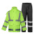 齐力安 分体式雨衣套装交通路政环卫反光衣 荧光绿上衣+黑裤子 XL
