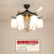 现代新中式隐形风扇灯客厅大气简约卧室风扇吊灯餐厅吊扇灯具 7158-8头-变频遥控-三色变光
